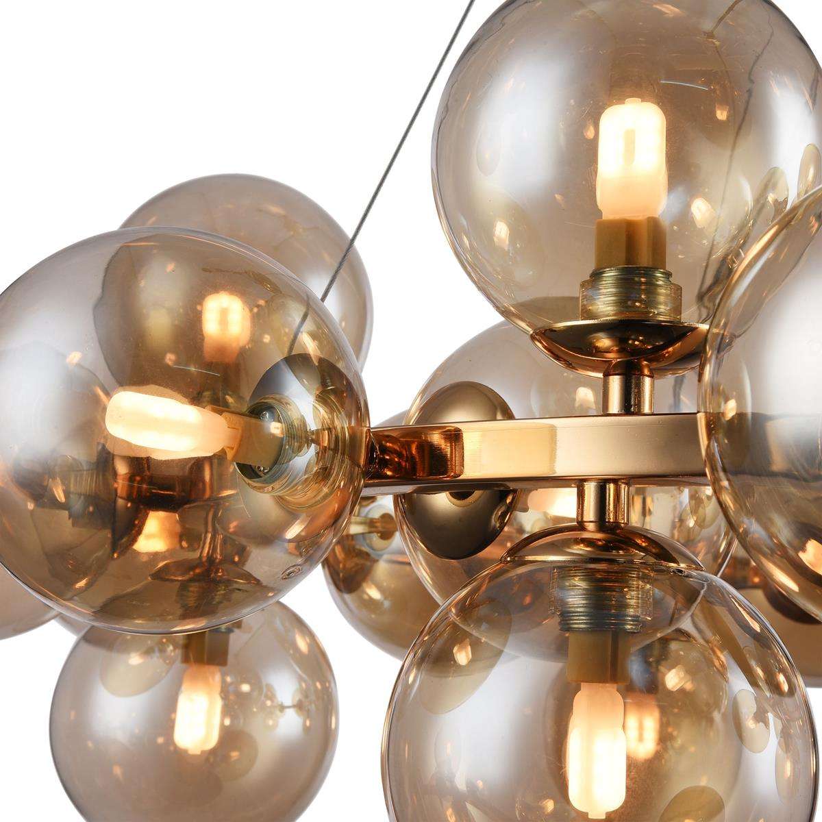Maytoni Dallas Ø 69 cm Glas G9 Pendelleuchte Gold Bernstein 